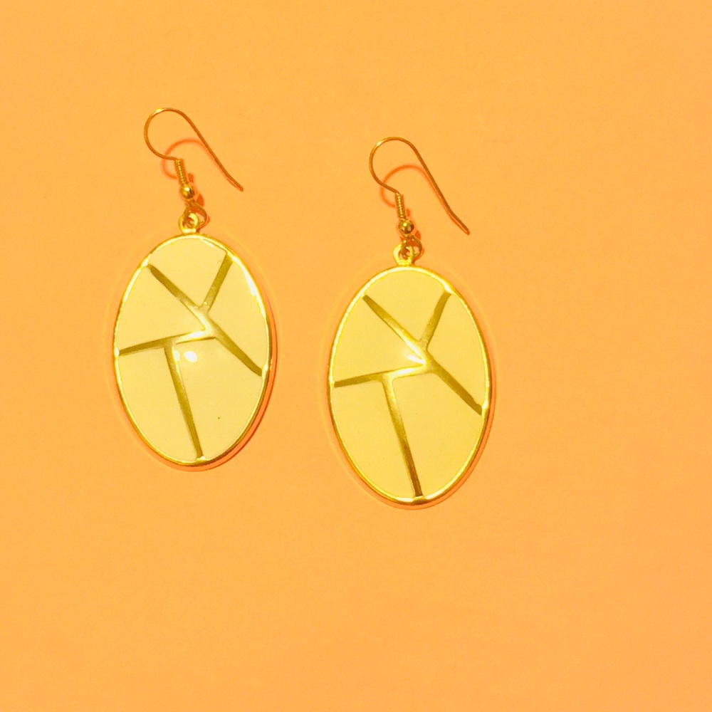Contemporary Vintage Enamel Earrings